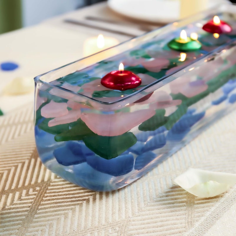 CYS Excel Glass Rectangle Vase (H:4" Open:12"x4") Oblong Flower Vase for Decorative Wedding Centerpiece Terrarium Planter Box Container - Image 4